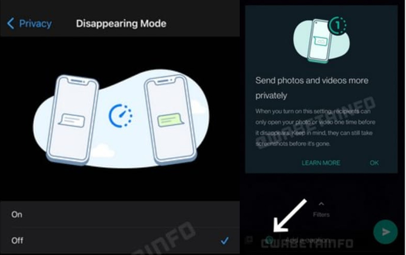 Whatsapp Disappearing mode view at once